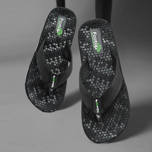 Image of Men's Orthopedic Comfort Flip Flops with Soft Fabric Straps | Cushioned Anti-Skid Footbed Slippers for Men | Lightweight Walking Flip Flops for Home, Outdoor, Indoor Use