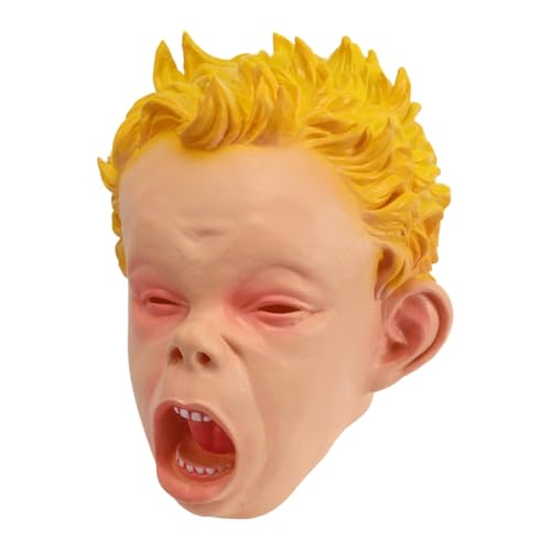 Couvre-tête effrayant réaliste en latex humain respirant pour bal masqué
