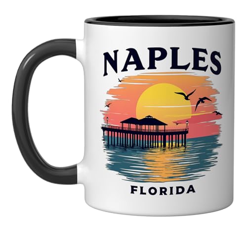 Taza de cerámica negra y blanca 11 onzas miniatura 1