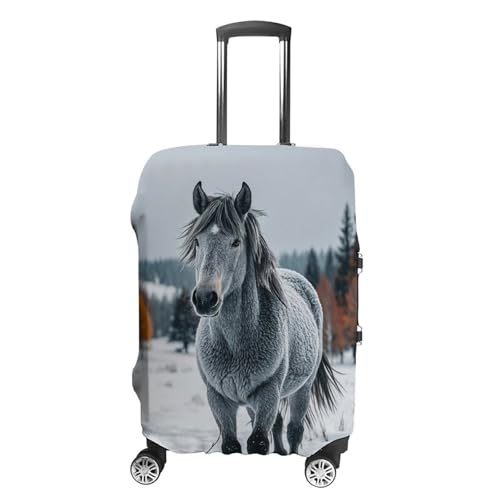 Housse de bagage motif cheval gris XL pour valise de 48,3 à 81,3 cm