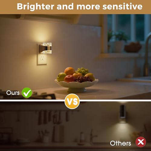 Image of L LOHAS LED Night Light, 2 Pack 3000K Bubble Night Lights Plug into Wall, Acrylic Night Lights with Light Sensor, Adjustable Brightness,Plug in Nightlights for Rooms Bathroom Hallway
