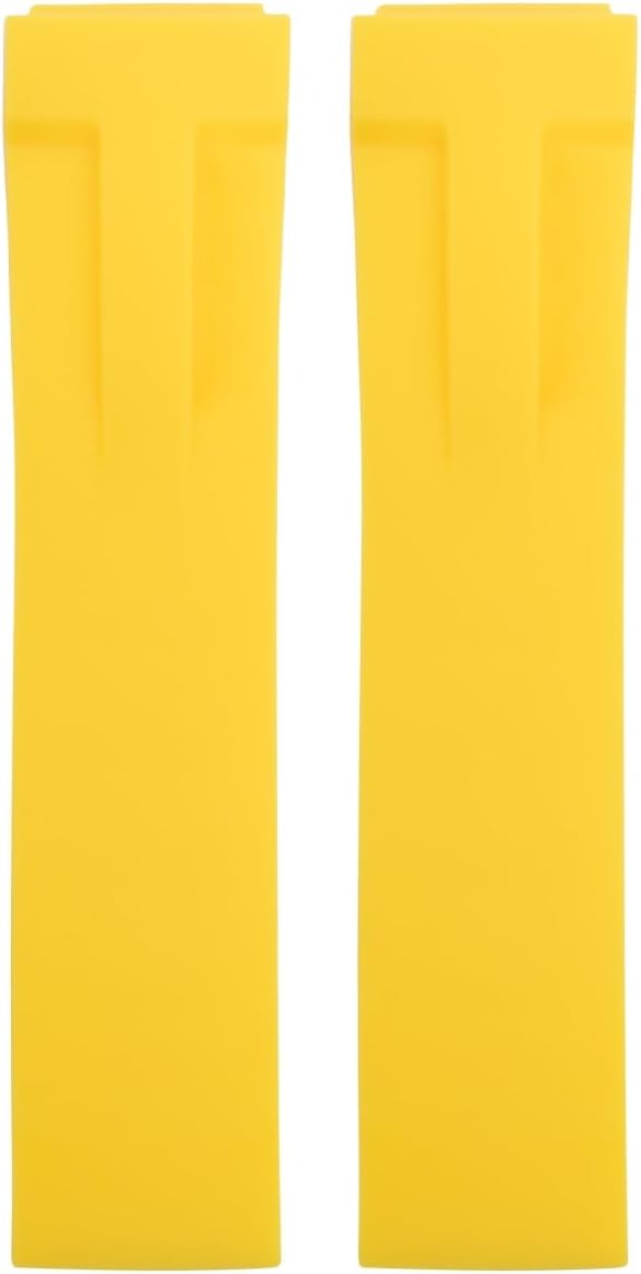 CZKE for Tissot Strap T048.417 Watch Band T-Race T-Sports Watchbands Bracelet Waterproof Soft Rubber 21mm 20mm Sports Soft Silicone Watch Bands(Yellow No Buckle,21MM)