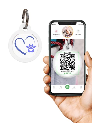 QR Dog Tags for Dogs and Cats - Small Dog Tag & Cat Tag - GPS Pet Id Tag - Scannable QR Pet Tags for Location - Cat Id Tag & Dog Id Tag with Online Profile - Funny Dog Tags from Animal ID Tags