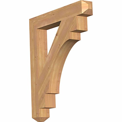 Ekena Millwork BKT04X26X30MRC04SWR Merced Craftsman Smooth Bracket, 3.5" Width x 26" Depth x 30" Height, Western Red Cedar