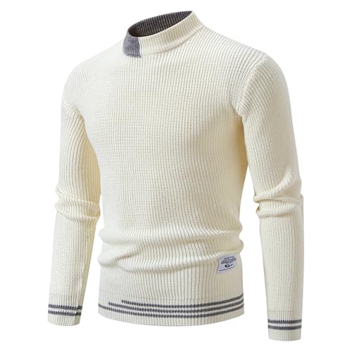 Mens Crewneck Slim Fit Knit Sweater, Lightweight Casual Fall Trendy Pullover Raglan Sleeve Knitwear Sweaters