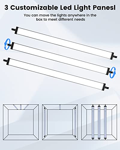 Fasonic 32"X32" Photo Studio Light Box Photography, Large Lightbox For Product With 3 Stepless Dimming Lights Panel, 210 Led Beads, Professional Photo Booth Shooting Tent Kit With 6 Color Backdrops #TOP5