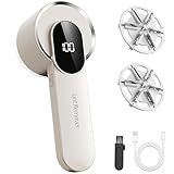 Fabric Shaver, Electric Sweater Shaver with 2 Extra Replaceable Stainless Steel Blades, Digital LED Display, USB Rechargeable, Lint Remover for Clothes, Couch, Furniture, Fuzz, Lint Ball, Pillings