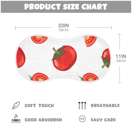 Muslin Burp Cloth for Baby 4PCS Red Tomatoes Super Absorbent Burping Cloths, Bibs for Newborn Boys Girls4