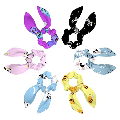 Chouchous en satin ruban élastique doux cheveux queue de cheval nœud lapin