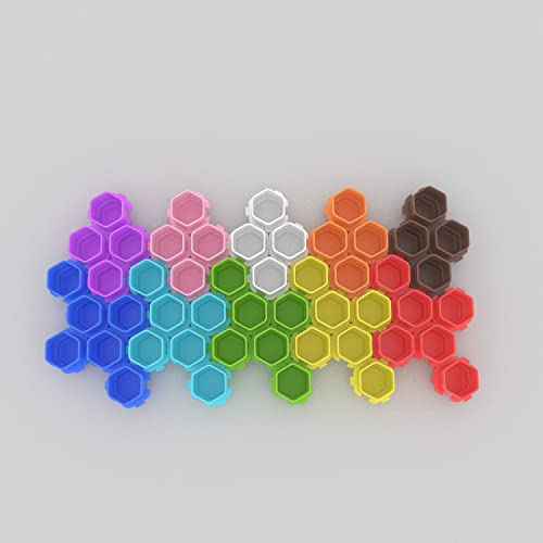200Pcs Tattoo Ink Caps 10 Colors Honeycomb Shape Spliceable 20 * 21Mm For Makeup Pigment Clear Container Cup Tattoo Accessory #TOP1