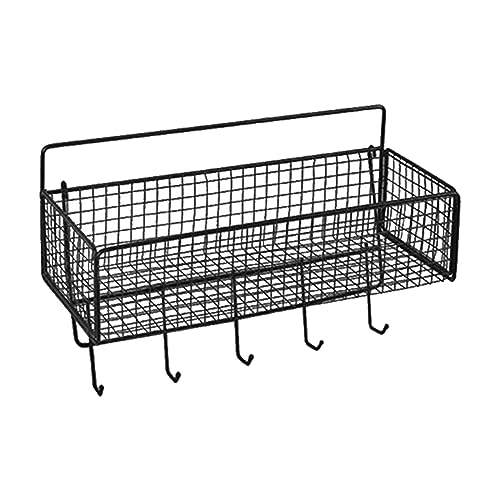 PETSOLA Cesta Colgante Organizador de Pared Estante Metálico Cesta de Alambre Montaje Fácil en Hierro Resistente Adecuada para Dormitorios Apartamentos Casas