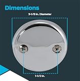 EZ-FLO 35245, chromowana dwuotworowa płyta z przelewem z mosiężnymi śrubami, 0,70 x 3,3 x 3,3