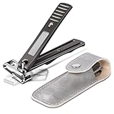 Senior Rotating Nail Clippers for Thick Toenails, Large Fingernail Clippers for Seniors - Ideal Christmas Stocking Stuffers Gifts for Dad Mom (Light Black)