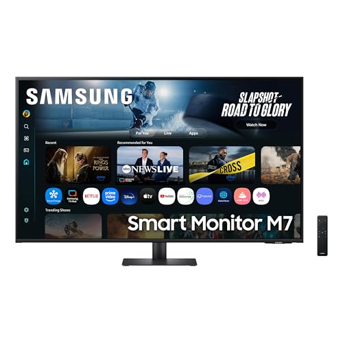 Samsung Smart Monitor M70F 32'', 60Hz, Dalle VA, 4K (3840x2160), 4ms, 3000:1, Inclinable, HDMI (2.0), Display Port (1.4), USB-C avec Charge de 65W, Couleur : Noir, LS32FM702UUXEN