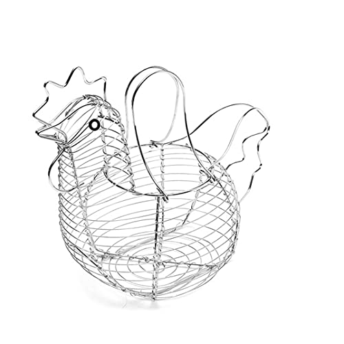 Aebor Chicken Egg Basket Holder Metal Wire Hen Shaped Kitchen Storage Rack, Egg Basket With Handle, Holds 15-20 Eggs, For Kitchen Living Room Home Décor Decoration Storage #TOP3