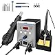 2 in 1 Heißluft Lötstation, 700W Lötstation Entlötstation Rework Station mit LED-Anzeige, 100 ℃ bis 500 ℃ Einstellbare Temperatur, Auto Kühlung, Auto Start/Stopp-Funktion, Lötein Schweißstation Kit