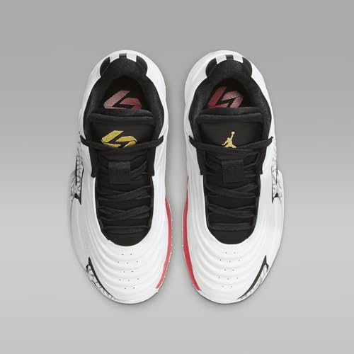 Luka 3 Big Kids' Basketball Shoes (FQ8185-170, White/Black/Red Orbit/Metallic Gold) Size 74