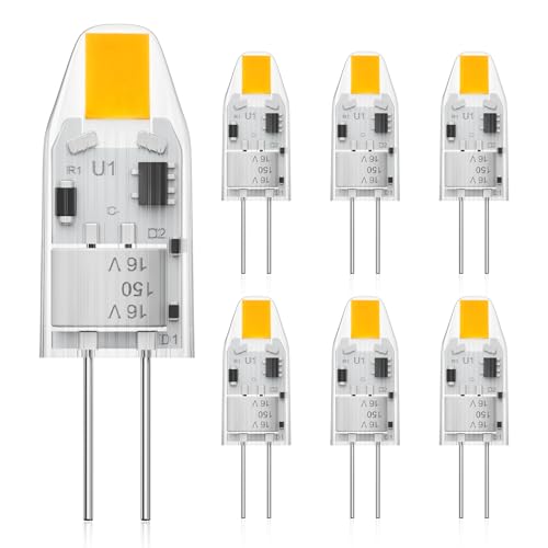 Eco.Luma G4 LED Lampen 1W Ersatz für 10W Halogenlampen, Mini Kapsel Glühbirne AC/DC 12V Warmweiß 2700K, Kein Flackern, Nicht Dimmbar Licht für Heimbeleuchtung, 6er Pack