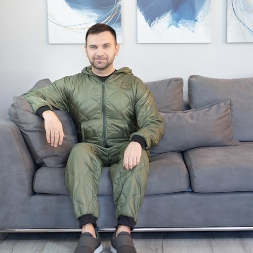 Woobie Plush One Piece, Adult Hooded Zip Up Insulating Layer - Field Jacket Liner Material3