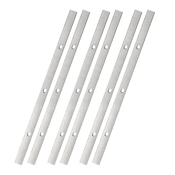 Lot De 12 Lames De Rabot Turmfalke 310 X 18,6 X 1 Mm - Acier Chrome Dur 52 HRC - 5 Trous (entraxe 60/65 Mm) - Made In Germany