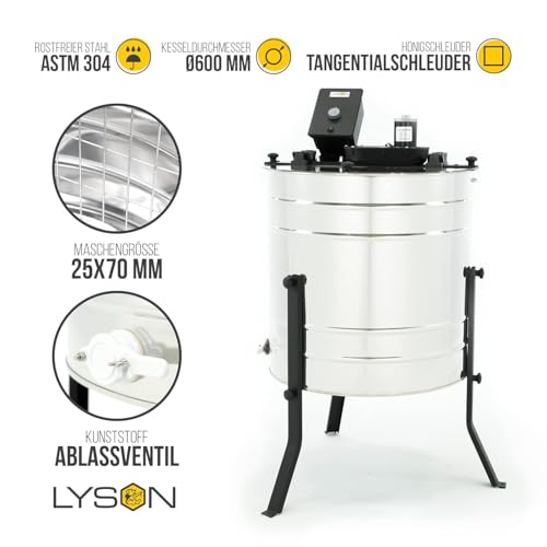Honigschleuder Lyson 4-Waben Diagonalschleuder Ø600 mit elektrischem Antrieb