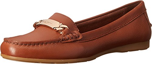Coach Women¡¯s Olive Saddle Pebble Grain Leather Loafer Flats 7.5 B(M) US Women