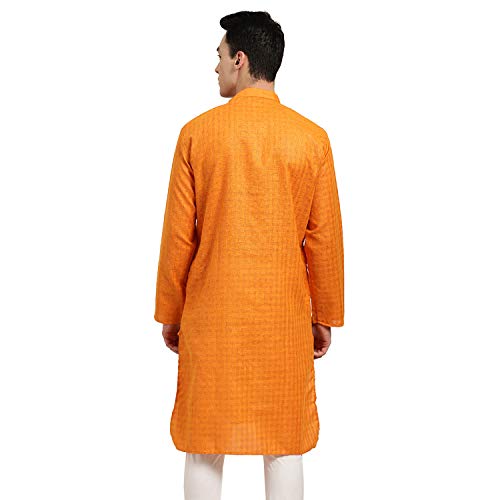 Sojanya (Since 1958 Men'S Cotton Linen Checked Only Long Kurta2