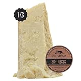 GUSTOEMILIA Parmigiano Reggiano de Montaña 36 Meses de Maduración - Ideal para Pasta, Pan, Ensaladas, Aperitivos y Frutas - 1 kg