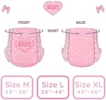 Littleforbig Printed Adult Brief Diapers 10 Pieces - Blushing Baby(L)