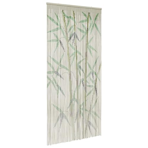 vidaXL Cortina para Puerta Insectos Estampado de bambú 100x220cm, Cortina mosquitera, Cortina de bambú, Cortina para Exteriores