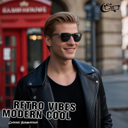 CGID Retro Polarized Sunglasses Men Womens Square Frame Black Shades UV400 - image 2