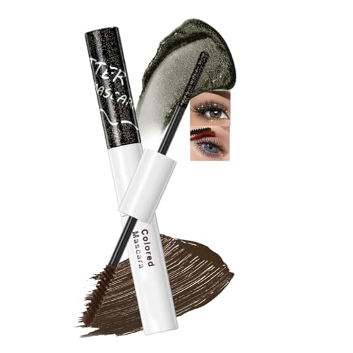 Diamond Mascara Volume and Length, 2-in-1 Double Ended Glitter &amp; Matte Waterproof Long Wear Eyelashes, No Clumps Lengthening Quick Dry Shimmer Eye Makeup Party Day Cosplay for Women, 06