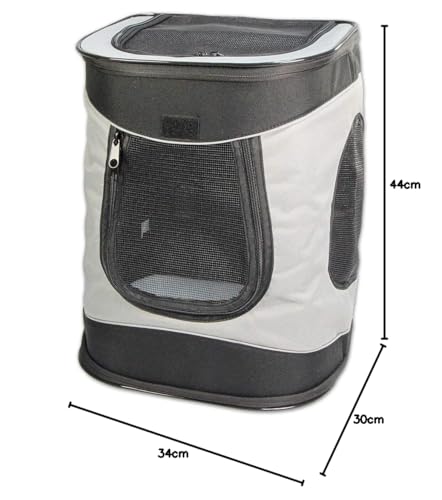 Trixie 28944 Timon - Zaino Per Cani Fino A 12 Kg, Poliestere, Nero/Grigio, 34 × 44 × 30Cm - 10