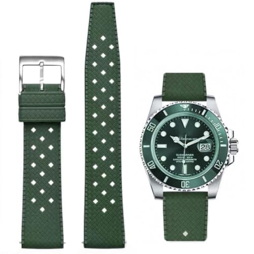Tropical Style FKM Rubber Watch Bands 18mm 19mm 20mm 21mm 22mm Quick Release Fluororubber Waterproof Soft Breathable Durable FKM Rubber Watch Strap Universal Replacement Band Strap for Men Women by Danxancy - Used condition - US$16.26