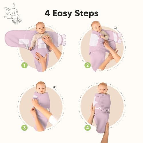 Image of 3-Pack Organic Swaddles for Newborns, Baby Swaddles 0-3 Months (Vivacious) | Newborn Swaddle Sleep Sacks, Soft Cotton, Infant, Baby Swaddle Wraps, Girls, Boys, Large Hook & Loop Closure