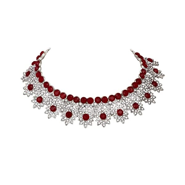 Atasi International Crystal AD Necklace Set with Earrings and Maang Tikka For Women | Ideal Jewellery Set for Bridal, Wedding, Party & Festive Occasions - Image 4
