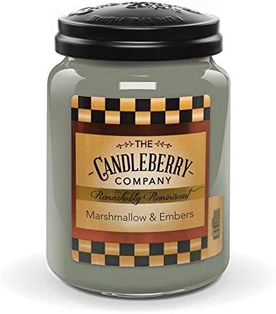 Candleberry Candles | Strong Fragrances for Home | Hand Poured in The USA | Large Jar (Marshmallow and Embers)