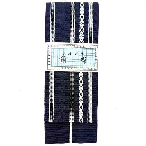 E-BOGU Traditional Japanese Kaku OBI Belt for Iaido (Made in Japan), One Size fits All, Available in Black, Gray, Navy Blue, White, and Green (Navy)