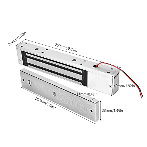 Cerradura electromagnética de 12 V CC y 280 kg de fuerza de retención con luz LED: solución segura para puertas de madera, metal y vidrio.