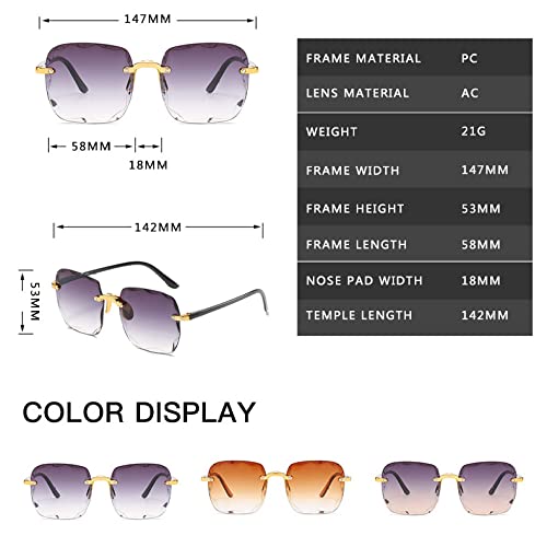 Rimless Sunglasses Women Summer Glasses Sun glasses For Men UV400 Shades2