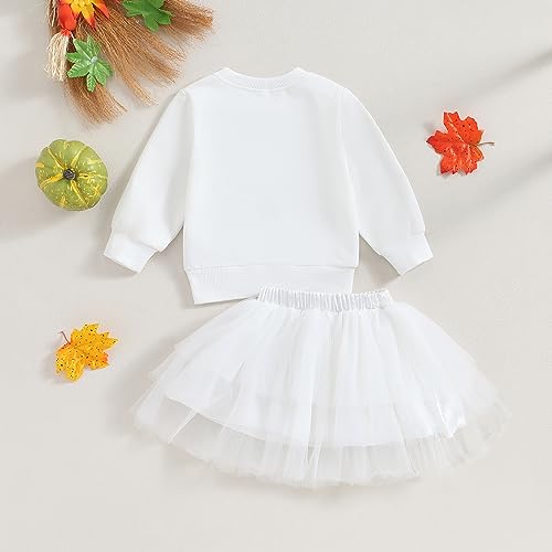 Disfraz de bebé niña de fantasma con sudadera y falda tul miniatura 4
