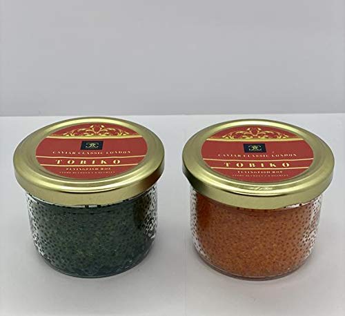 2 x 80 Tobiko Duo (Huevas de Pescado Volador) 80 gr Naranja y Verde. Entrega de 1-2 días como estándar Cover