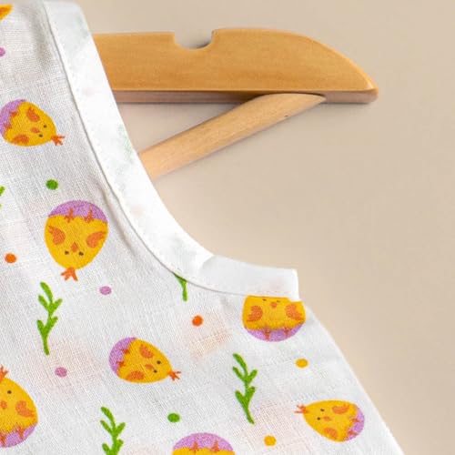 Image of Kidbea Newborn Baby Jhabla Muslin Cotton Clothes for Boys & Girls | Soft Breathable, Cute Printed Sleeveless Baby Wear with Button Closure