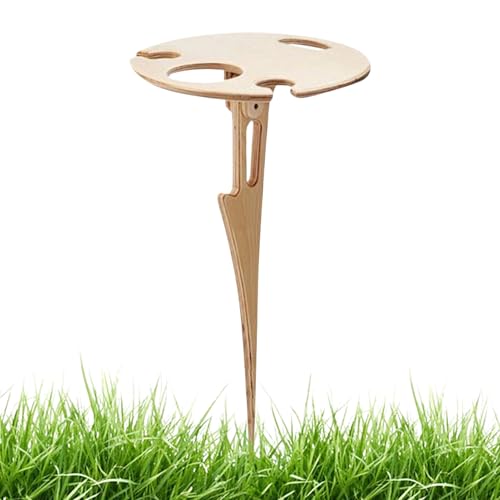 Dopsyesn Mesa De Picnic Plegable, Mesa Plegable Exterior Equipo De Camping, Estante de Madera para Vino para Playa Senderismo Fiestas Patio Jardín Fogata Road Trip