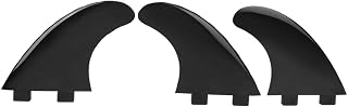 3Pcs Nylon Fins Set Right Middle Left for Surfboard Paddle Board Accessories, Surfboard Fin Set, Flexible and Stable Three - Fin Design with Black Paint, Lightweight Nylon Plastic