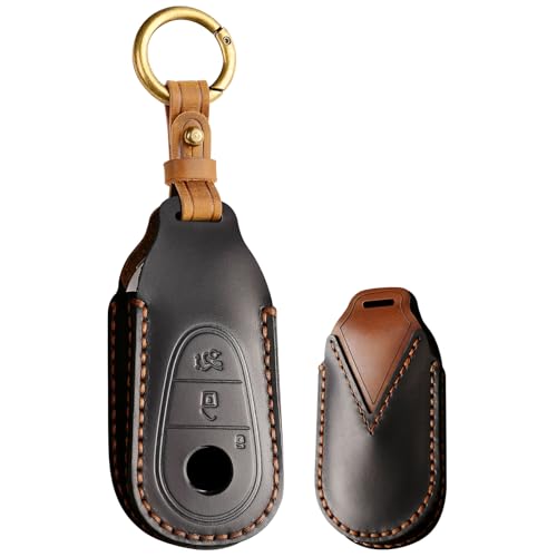 Coque de clé Mercedes en cuir noir pour éviter les rayures de la Classe S