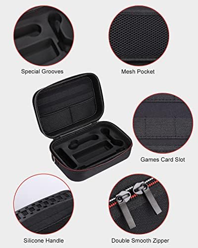 Etui kompatybilne z Nintendo Switch / Nintendo Switch OLED, twarde etui na konsolę NS Switch, stację dokującą Switch, kabel HDMI, kontroler Pro i inne akcesoria z 18 wkładami z gramig