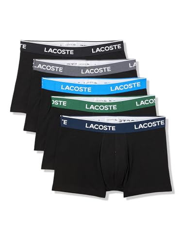 Lacoste Men's Cotton Stretch Essentials Trunks, 5-pack (Amazon Exclusives),...