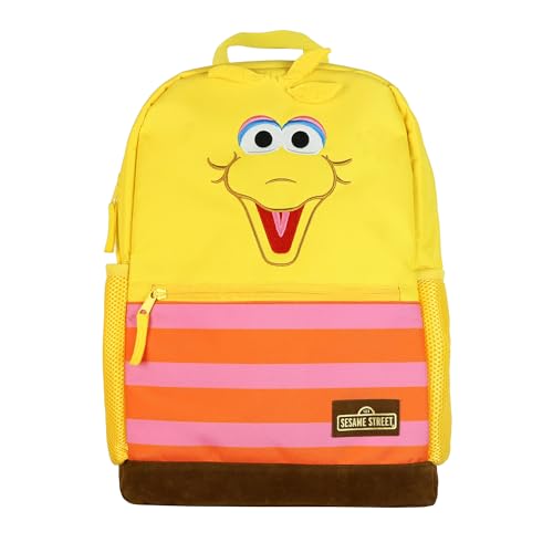 INTIMO Sesame Street Backpack 16" Big Bird Character Bookbag with Adjustable Shoulder Straps