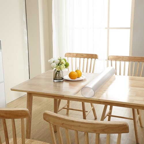 透明テーブルクロス 透明ビニールシートGodamiu 透明 エンボス加工 テーブル保護シートキッチンマット 拭ける 防カビ 防臭防水高耐熱無臭無気泡透明つや消しデスクマット(45*60cm,3mm)サイズあり